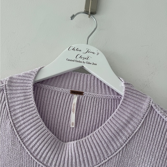 FREE PEOPLE Easy Street Crop Sweater in Lavender XS - Picture 4 of 4